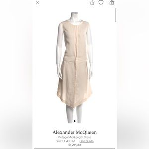 Vintage FW2002 Alexander McQueen Silk/Linen Shift Dress US4/IT40